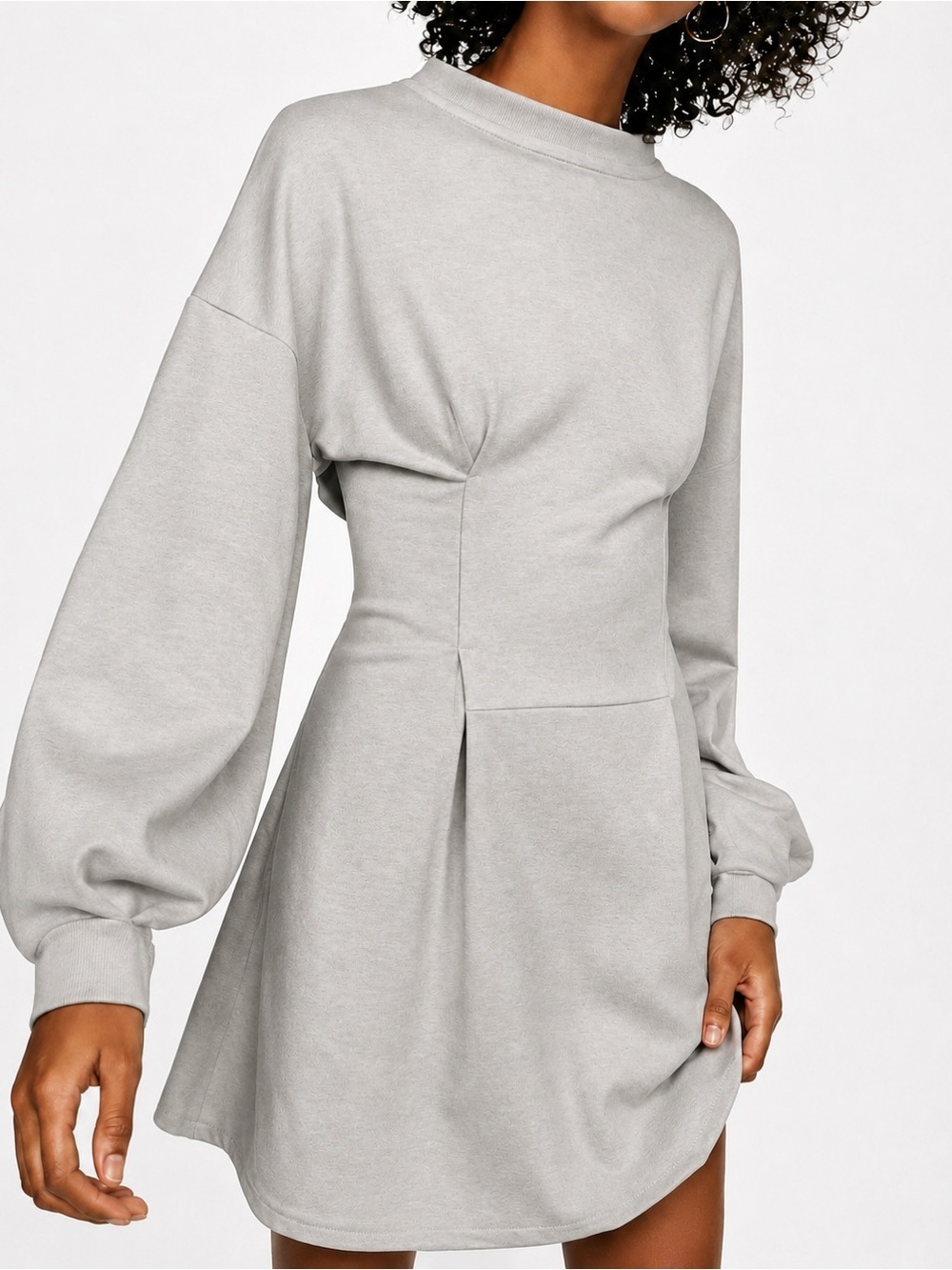 Free People Bea grey mock neck sweatshirt dress, medium